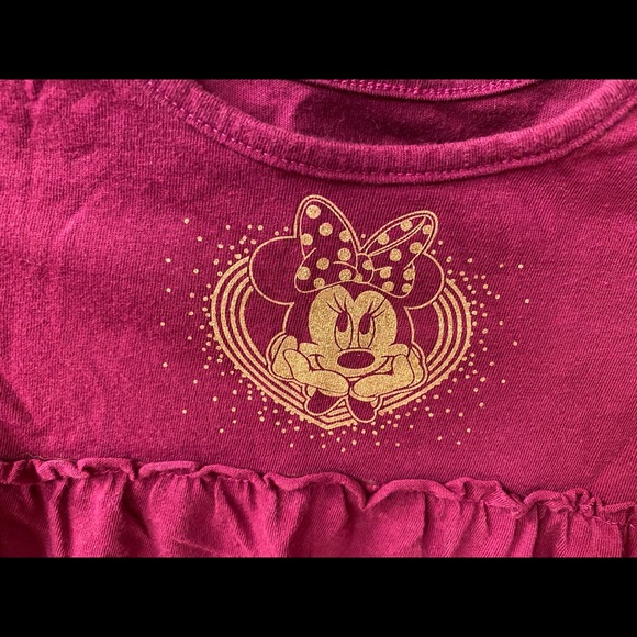 Disney Minnie Mouse outfit fuchsia with gold glitter and grey cheetah. - Picture 2 of 6